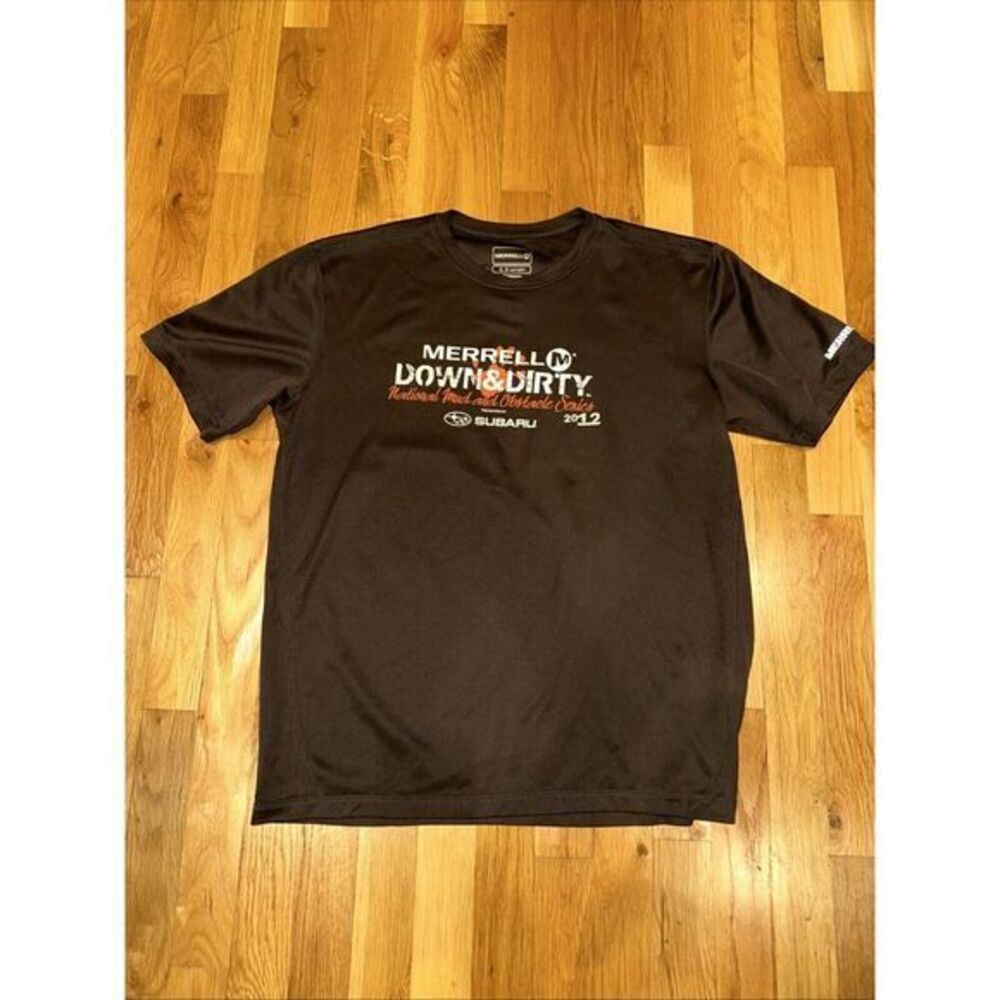 Merrell Down & Dirty Mud Run Series 2012 Brown‎ Opti Wick Jersey Shirt Medium M